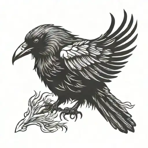 Crow tattoo black vector minimalist , back side view , vector , silhouette tattoo design idea