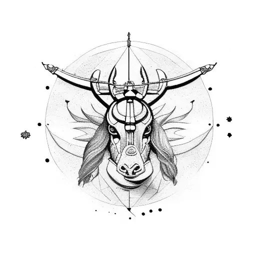 sagittarius and aries  tattoo design idea