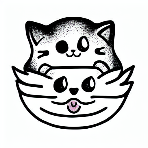 kawaii cat tattoo design idea