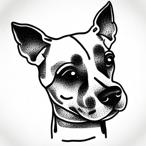 manga style terrier dog tattoo design idea