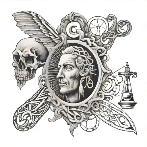 genetics, law and anxiety tattoo for upper arm sleeve tattoo design idea