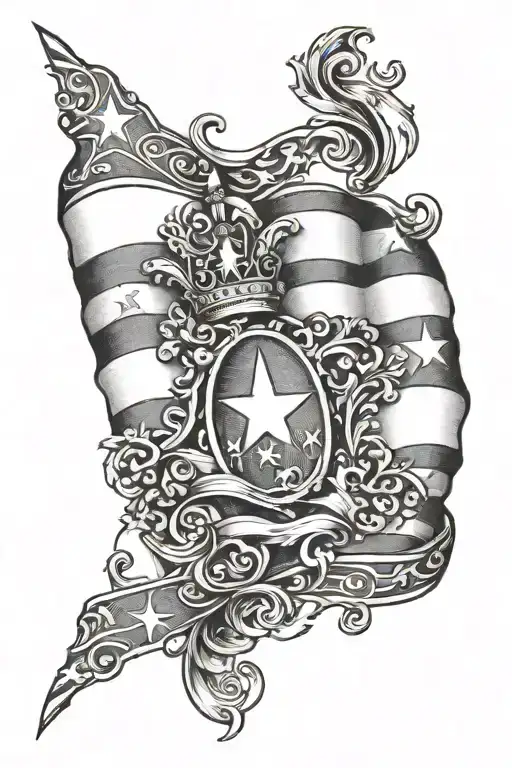 puerto Rico flag wrapped tattoo design idea