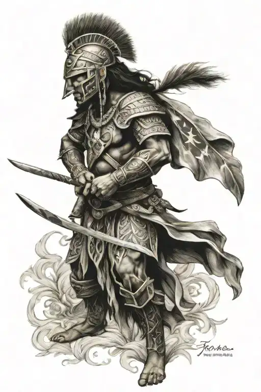 Puerto Rican warrior symbolizing strength tattoo design idea