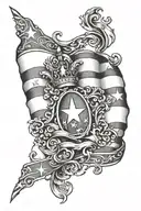 puerto Rico flag wrapped tattoo design idea