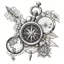 Incorporate elements of your favorite things like compasses and globes into a tattoo that symbolizes your love for exploring new places with your family tattoo design idea