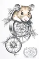 hamster in wheel intertwined within her she cried a river. add quote, "We accept the love we think we deserve" tattoo design idea
