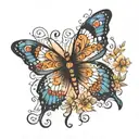 semicolon butterfly tattoo design idea