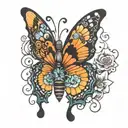 semicolon butterfly tattoo design idea