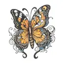 semicolon butterfly tattoo design idea