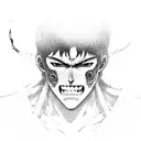 Eren Yeager rumbling with colossal titans standing behind Eren Yeager  tattoo design idea