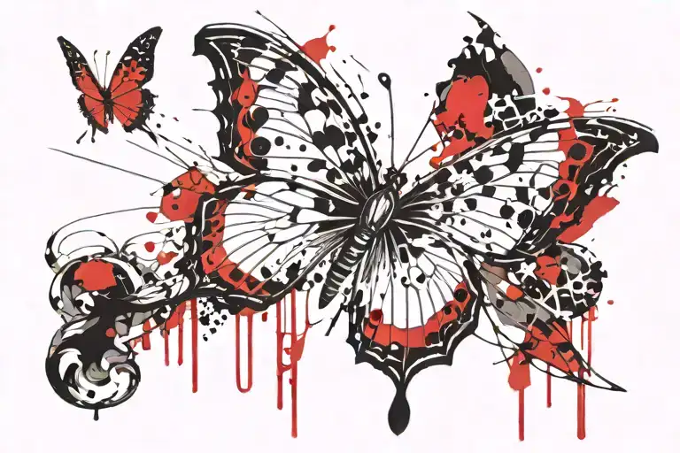 garter butterfly tattoo design idea