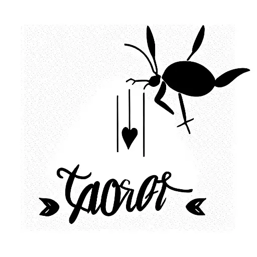 the words "amor fati" with a lightening bug flying on top tattoo design idea