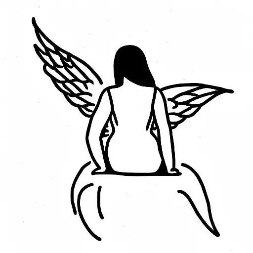 i was her Angel now shes mine tattoo design idea