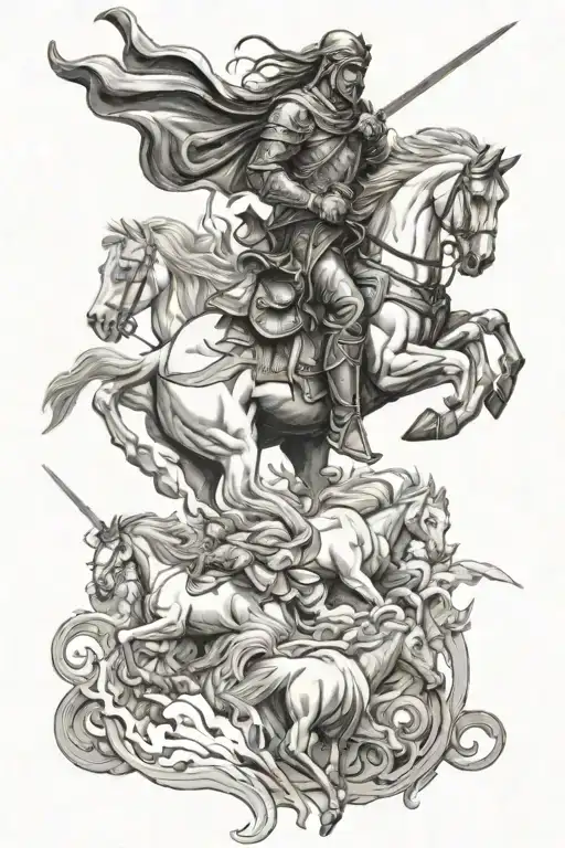 4 horsemen apocalypse  tattoo design idea