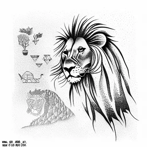 Lion safari kids jail  tattoo design idea