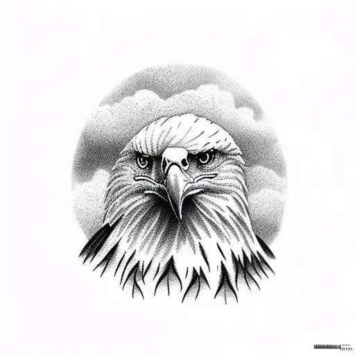 eagle with farm scenes  tattoo design idea