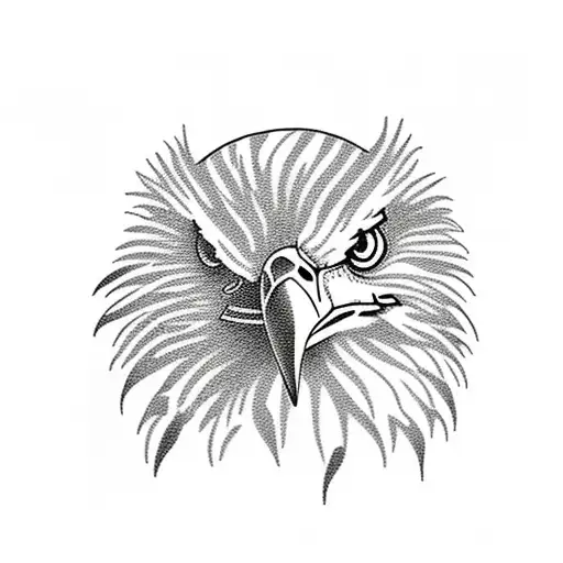 eagle with farm scenes  tattoo design idea