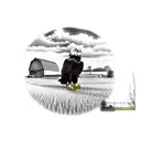 eagle with farm scenes  tattoo design idea