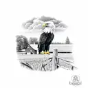 eagle with farm scenes  tattoo design idea