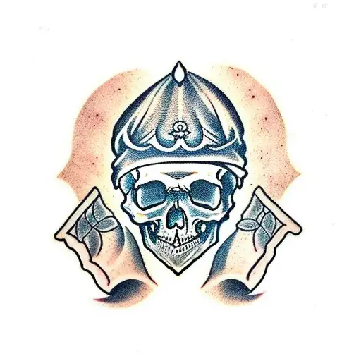 skull in shivji hand tattoo design idea