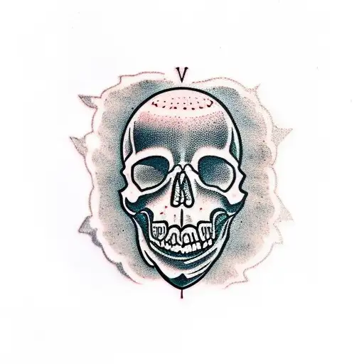 skull in god's hand tattoo design idea