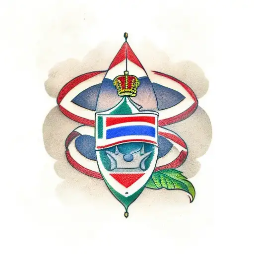 italian flag with the word nonnie in it tattoo design idea