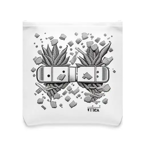two drug dealers making deal one bag cocain for one bag weed shaking hands and phrase "plata o ploto" tattoo design idea