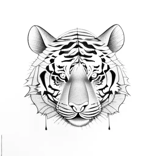 Winnie the Pooh's tiger but in a fun evil dark design  tattoo design idea