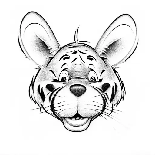 Winnie the Pooh's tigger but in a fun evil dark design  tattoo design idea
