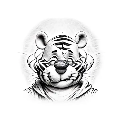 Winnie the Pooh's tigger but in a fun evil dark design  tattoo design idea