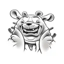 Winnie the Pooh's tigger but in a fun evil dark design  tattoo design idea
