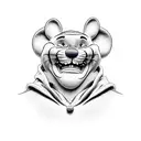 Winnie the Pooh's tigger but in a fun evil dark design  tattoo design idea