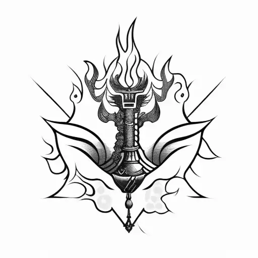 fancy torch tattoo design idea