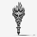fancy torch tattoo design idea