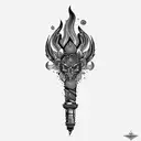 fancy torch tattoo design idea