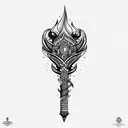 fancy torch tattoo design idea