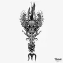 fancy torch tattoo design idea