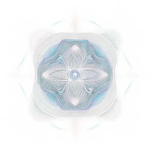 An intricate geometric pattern inspired by the sound waves of music tattoo design idea