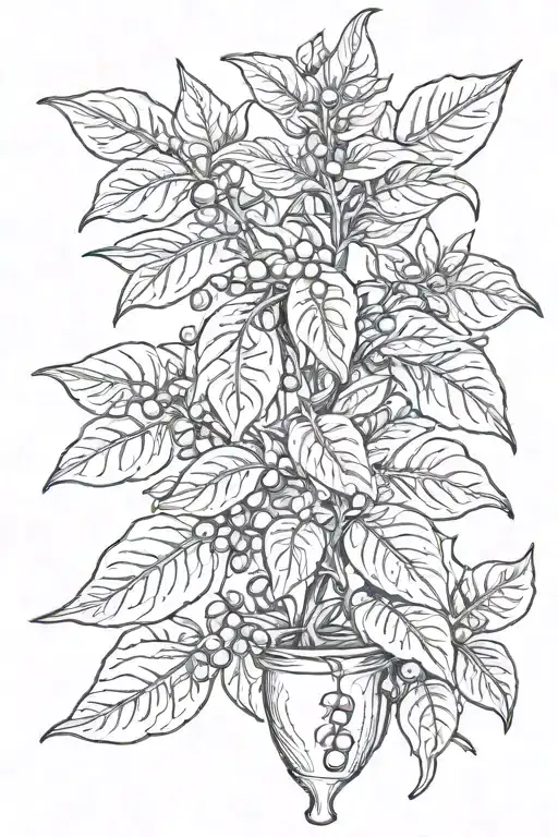 Coffee Plant with buds tattoo design idea