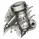 draw a syringe with the name "Beat all Odds" and have 2 pills getting shot out of the needle. tattoo design idea