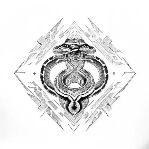 aztec snake tattoo design idea