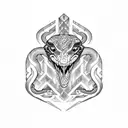 aztec snake tattoo design idea