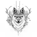 jägerin,Bogen, Wald, Hirsch  tattoo design idea