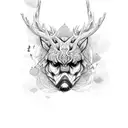 jägerin,Bogen, Wald, Hirsch  tattoo design idea