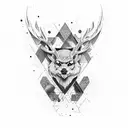 jägerin,Bogen, Wald, Hirsch  tattoo design idea