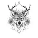 jägerin,Bogen, Wald, Hirsch  tattoo design idea