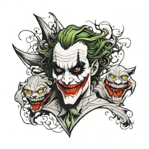 joker hahahaha black and white tattoo design idea