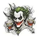 joker hahahaha black and white tattoo design idea