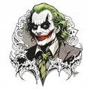 joker hahahaha black and white tattoo design idea