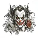 joker hahahaha black and white tattoo design idea